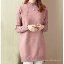 PK18ST073 Elegant long sleeve crew neck woman dress cashmere sweater